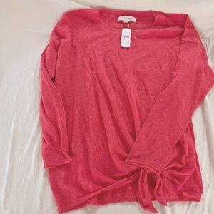 LOFT Lightweight Tie Front Sweater Size S NWT